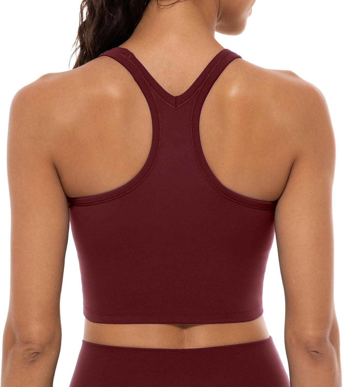 Women'S Racerback Sports Bras Yoga Crop Top with Built in Bra