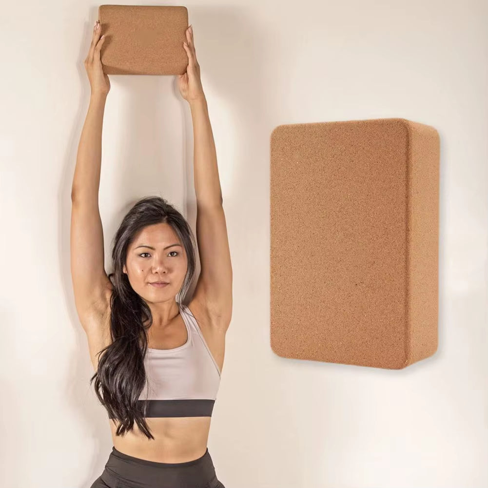 Yoga Block Durable Yoga Block High Density Cork Yoga Block Non-Slip Eco-Friendly Fitness Equipment for Natural Stretching